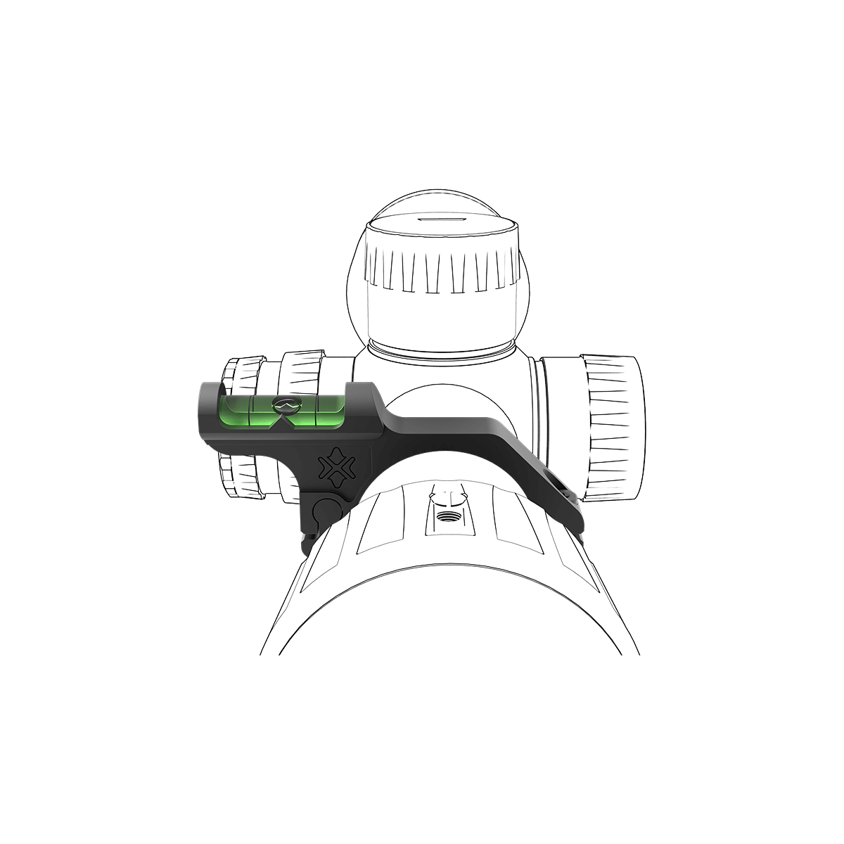 Nivel de burbuja con desplazamiento de 1 pulgada [25.4 mm] para mira de rifle 