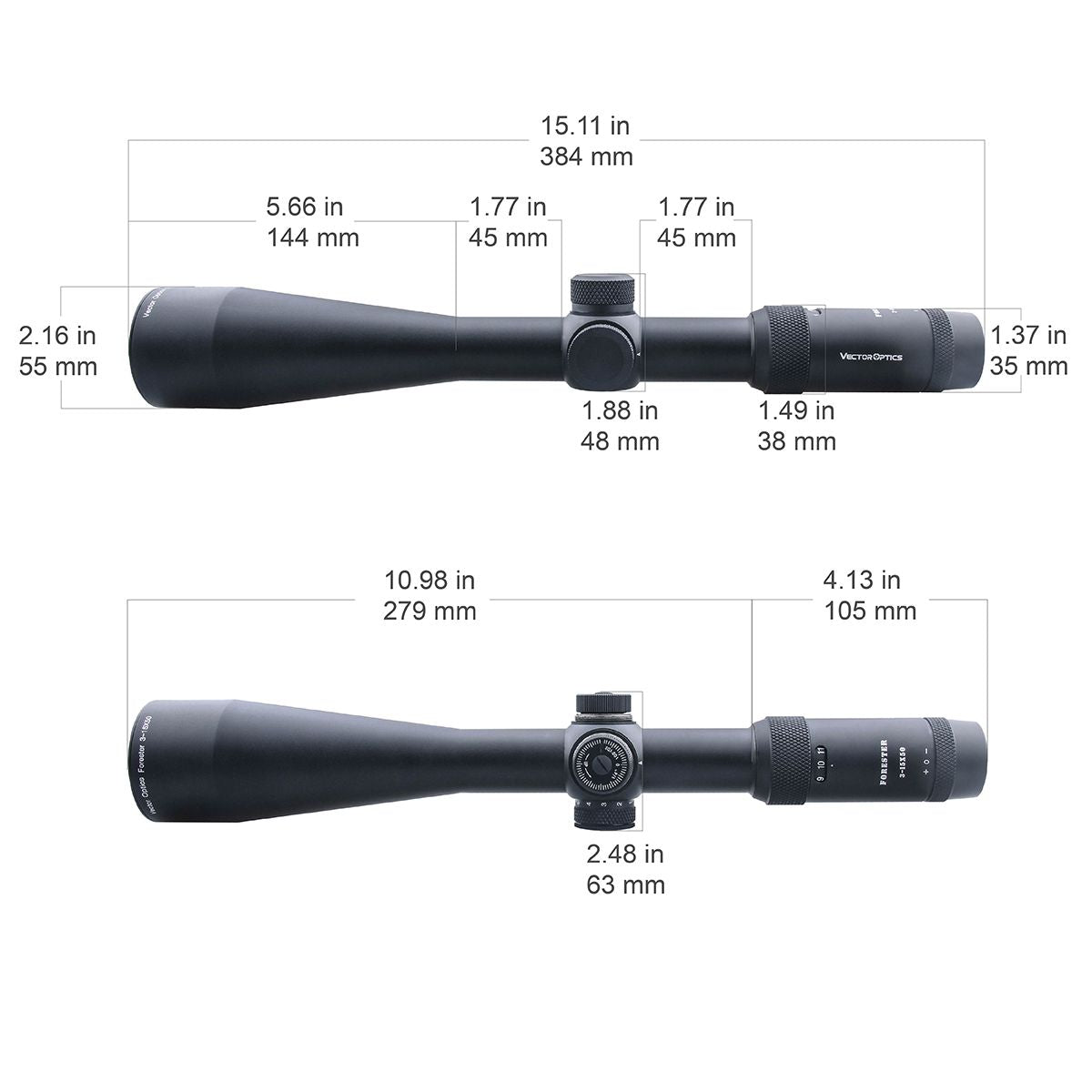 Vector Optics Alcance de rifle Forester 3-15x50SFP 