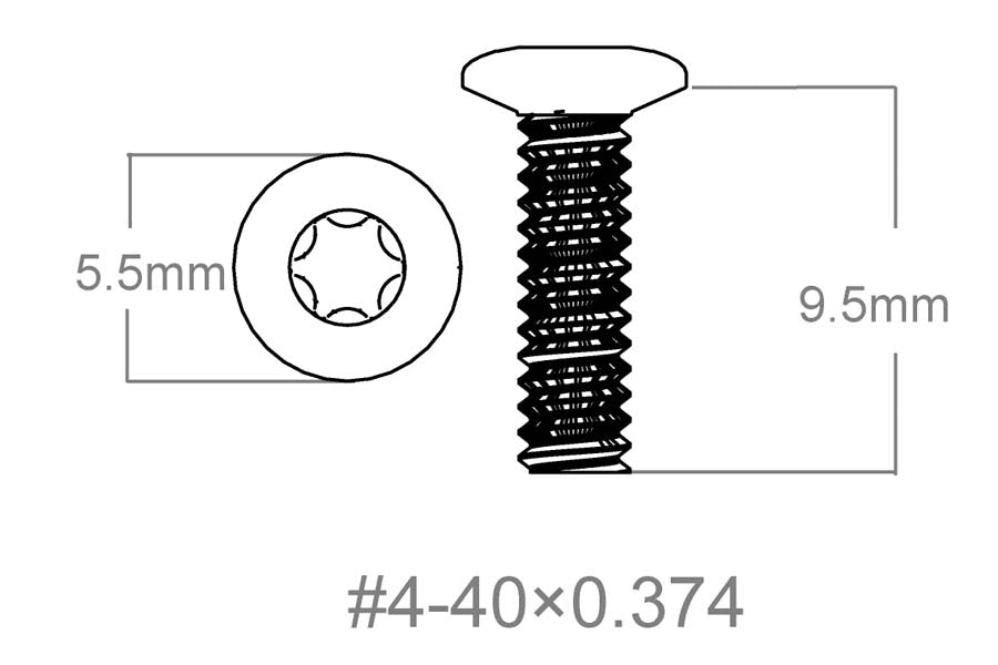 Conjunto de parafusos 3 peças | 4-40x0.374" [T10] 