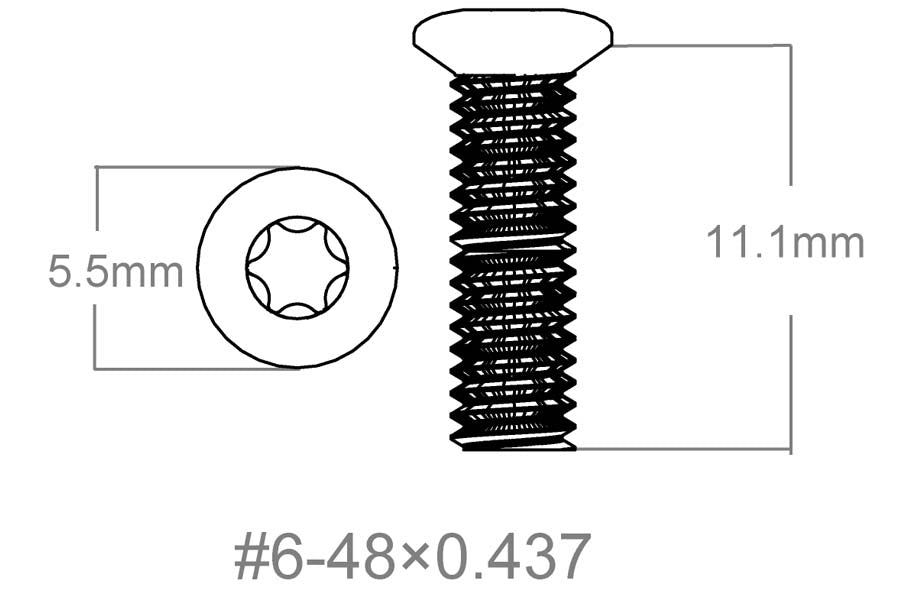 Juego de tornillos 3 piezas | 6-48x0.437" [T10] 